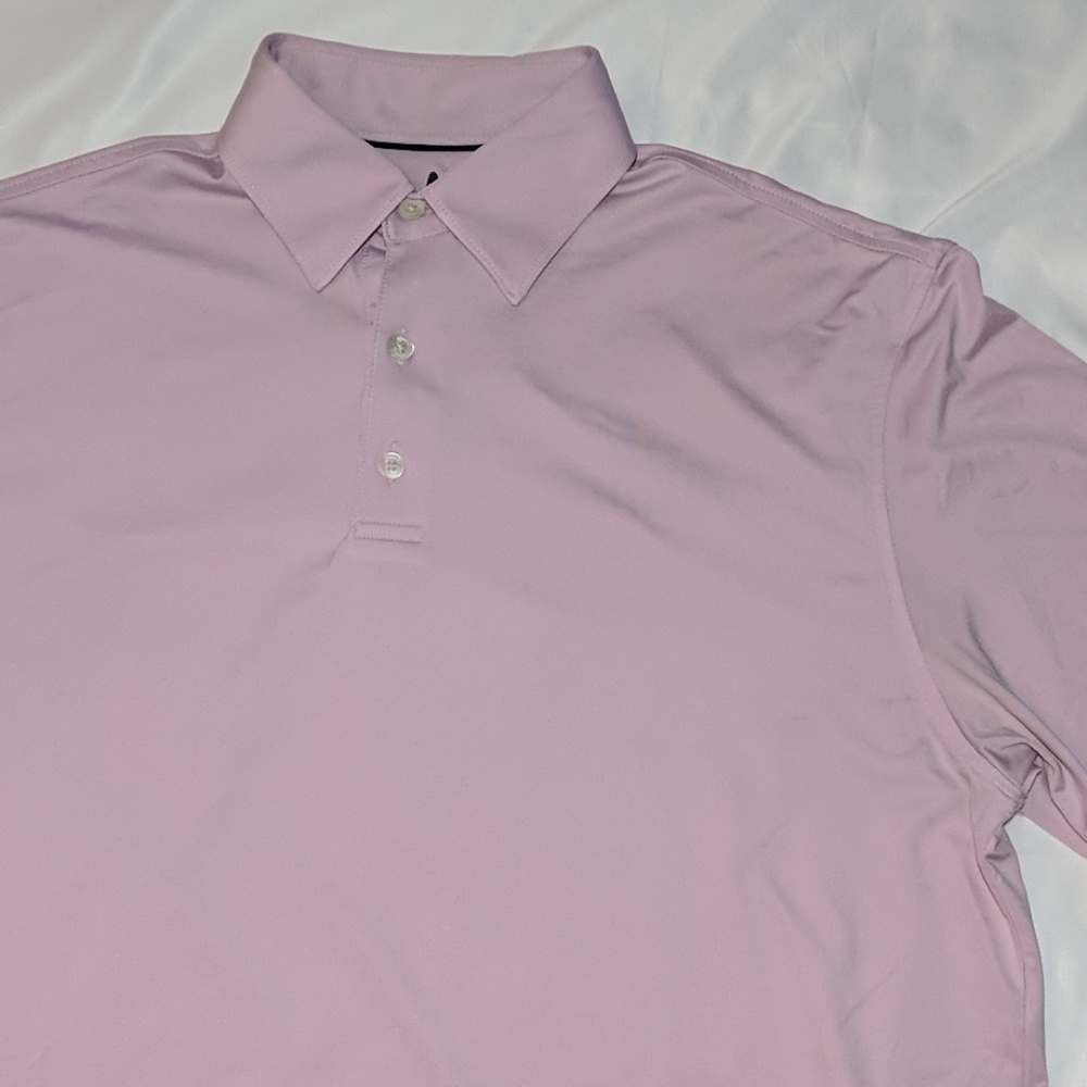 johnnie-O Shiny Pink Birdie Athletic Polo